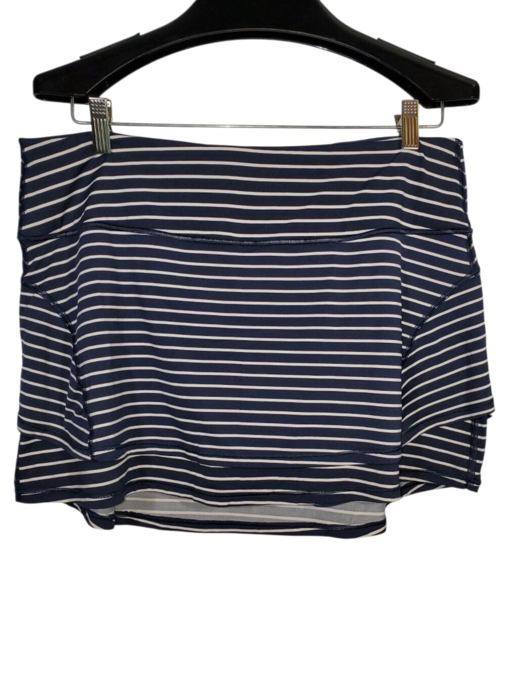 Athleta Stealth TruCool Skort Skirt Women's L Navy Blue Striped Golf Tennis
